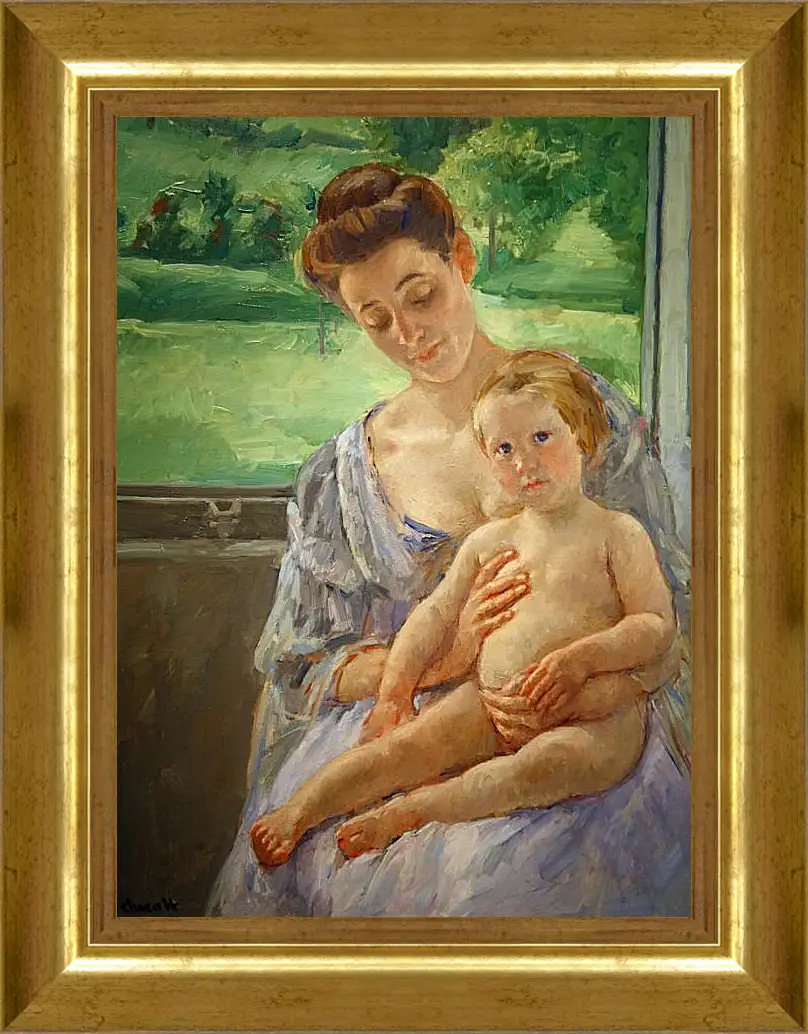Картина в раме - Mother and Child in the Conservatory. Кэссетт (Кассатт) Мэри Стивенсон