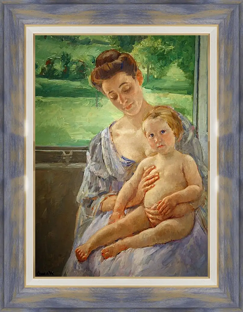 Картина в раме - Mother and Child in the Conservatory. Кэссетт (Кассатт) Мэри Стивенсон