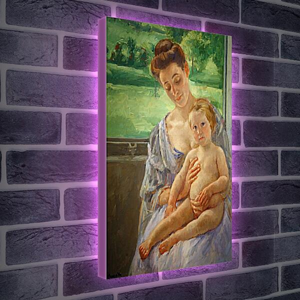 Лайтбокс световая панель - Mother and Child in the Conservatory. Кэссетт (Кассатт) Мэри Стивенсон