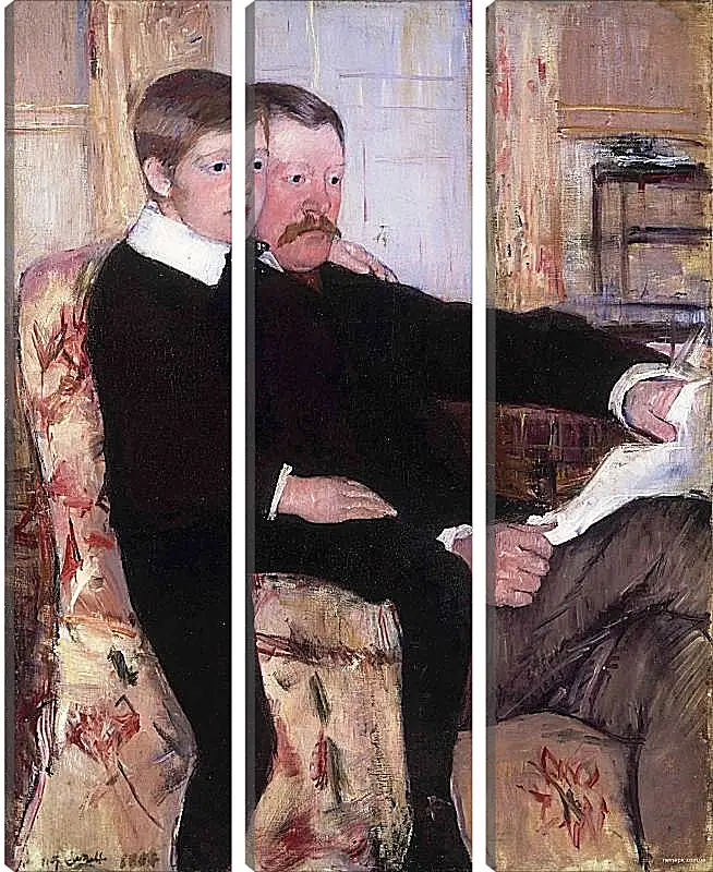 Модульная картина - Portrait of Alexander J. Cassat and His Son Robert Kelso Cassatt. Кэссетт (Кассатт) Мэри Стивенсон