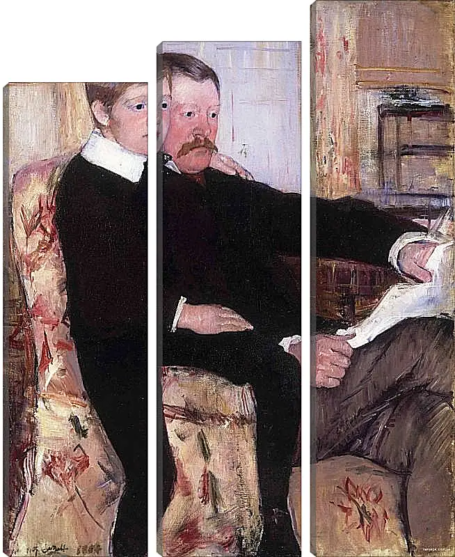 Модульная картина - Portrait of Alexander J. Cassat and His Son Robert Kelso Cassatt. Кэссетт (Кассатт) Мэри Стивенсон