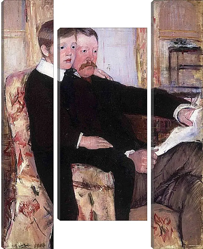 Модульная картина - Portrait of Alexander J. Cassat and His Son Robert Kelso Cassatt. Кэссетт (Кассатт) Мэри Стивенсон