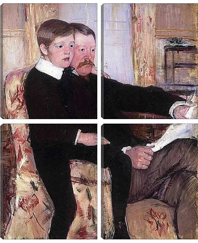 Модульная картина - Portrait of Alexander J. Cassat and His Son Robert Kelso Cassatt. Кэссетт (Кассатт) Мэри Стивенсон