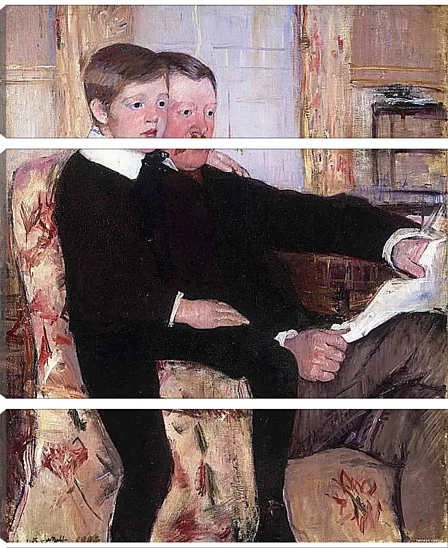 Модульная картина - Portrait of Alexander J. Cassat and His Son Robert Kelso Cassatt. Кэссетт (Кассатт) Мэри Стивенсон