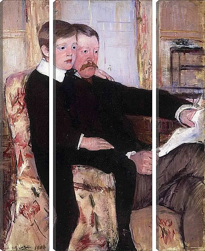 Модульная картина - Portrait of Alexander J. Cassat and His Son Robert Kelso Cassatt. Кэссетт (Кассатт) Мэри Стивенсон