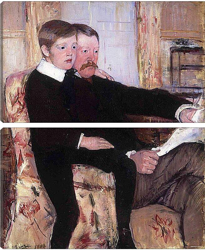 Модульная картина - Portrait of Alexander J. Cassat and His Son Robert Kelso Cassatt. Кэссетт (Кассатт) Мэри Стивенсон