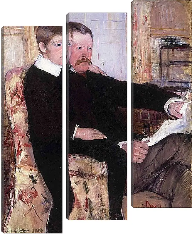 Модульная картина - Portrait of Alexander J. Cassat and His Son Robert Kelso Cassatt. Кэссетт (Кассатт) Мэри Стивенсон