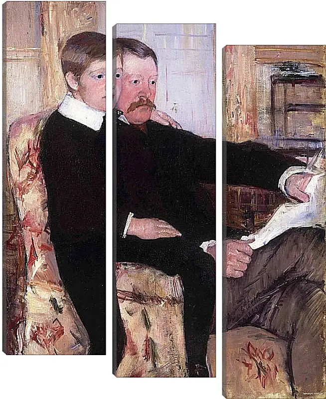 Модульная картина - Portrait of Alexander J. Cassat and His Son Robert Kelso Cassatt. Кэссетт (Кассатт) Мэри Стивенсон