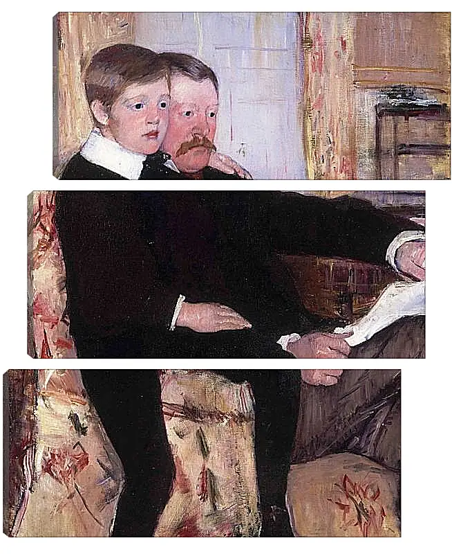 Модульная картина - Portrait of Alexander J. Cassat and His Son Robert Kelso Cassatt. Кэссетт (Кассатт) Мэри Стивенсон