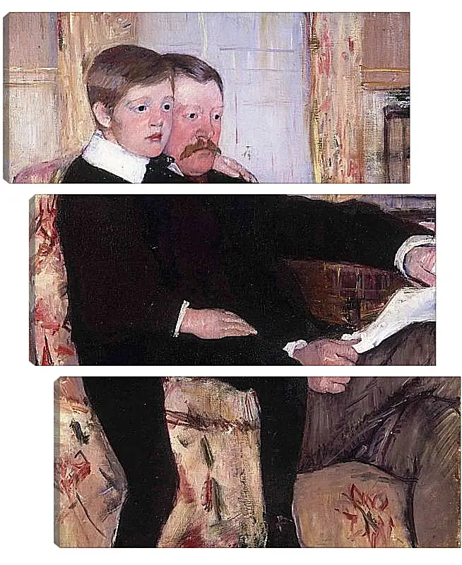 Модульная картина - Portrait of Alexander J. Cassat and His Son Robert Kelso Cassatt. Кэссетт (Кассатт) Мэри Стивенсон