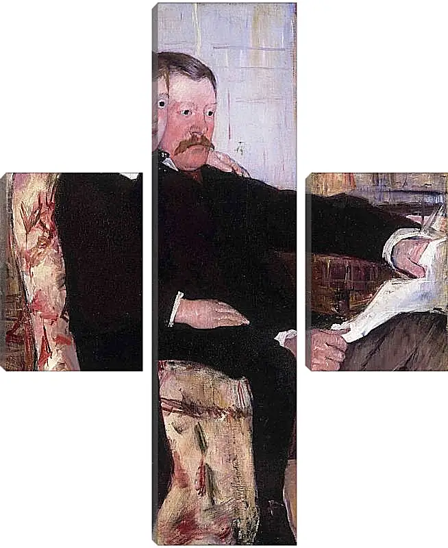 Модульная картина - Portrait of Alexander J. Cassat and His Son Robert Kelso Cassatt. Кэссетт (Кассатт) Мэри Стивенсон