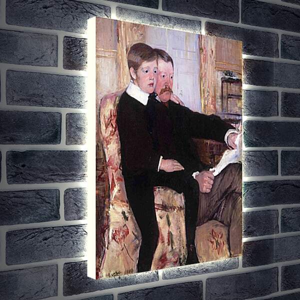 Лайтбокс световая панель - Portrait of Alexander J. Cassat and His Son Robert Kelso Cassatt. Кэссетт (Кассатт) Мэри Стивенсон