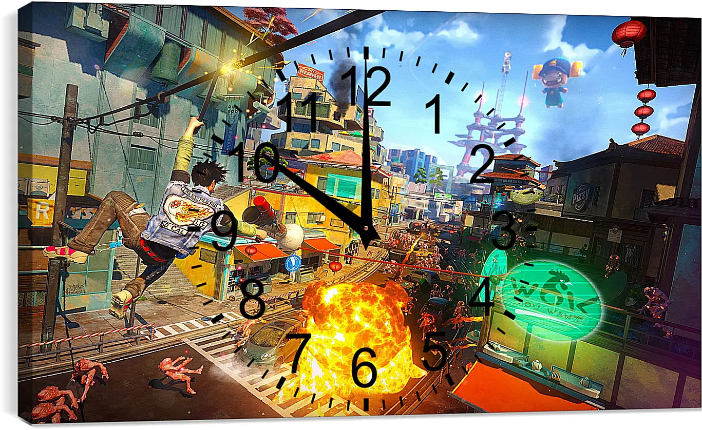 Часы картина - Sunset Overdrive
