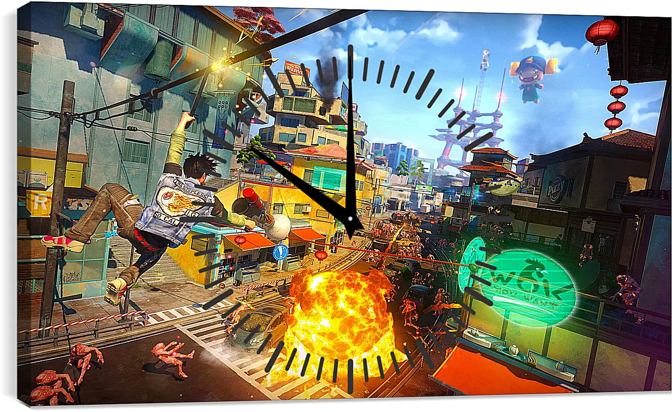 Часы картина - Sunset Overdrive
