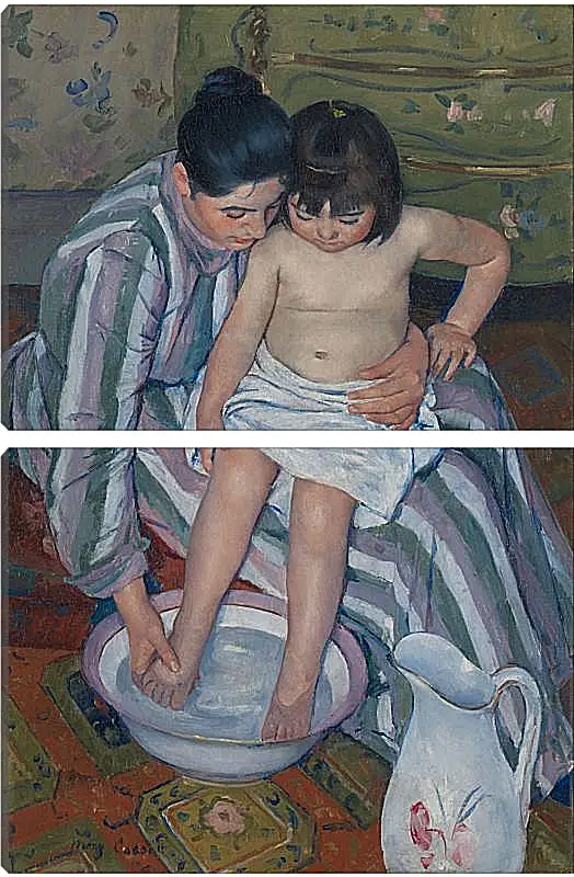 Модульная картина - Купание ребёнка. Кэссетт (Кассатт) Мэри Стивенсон
