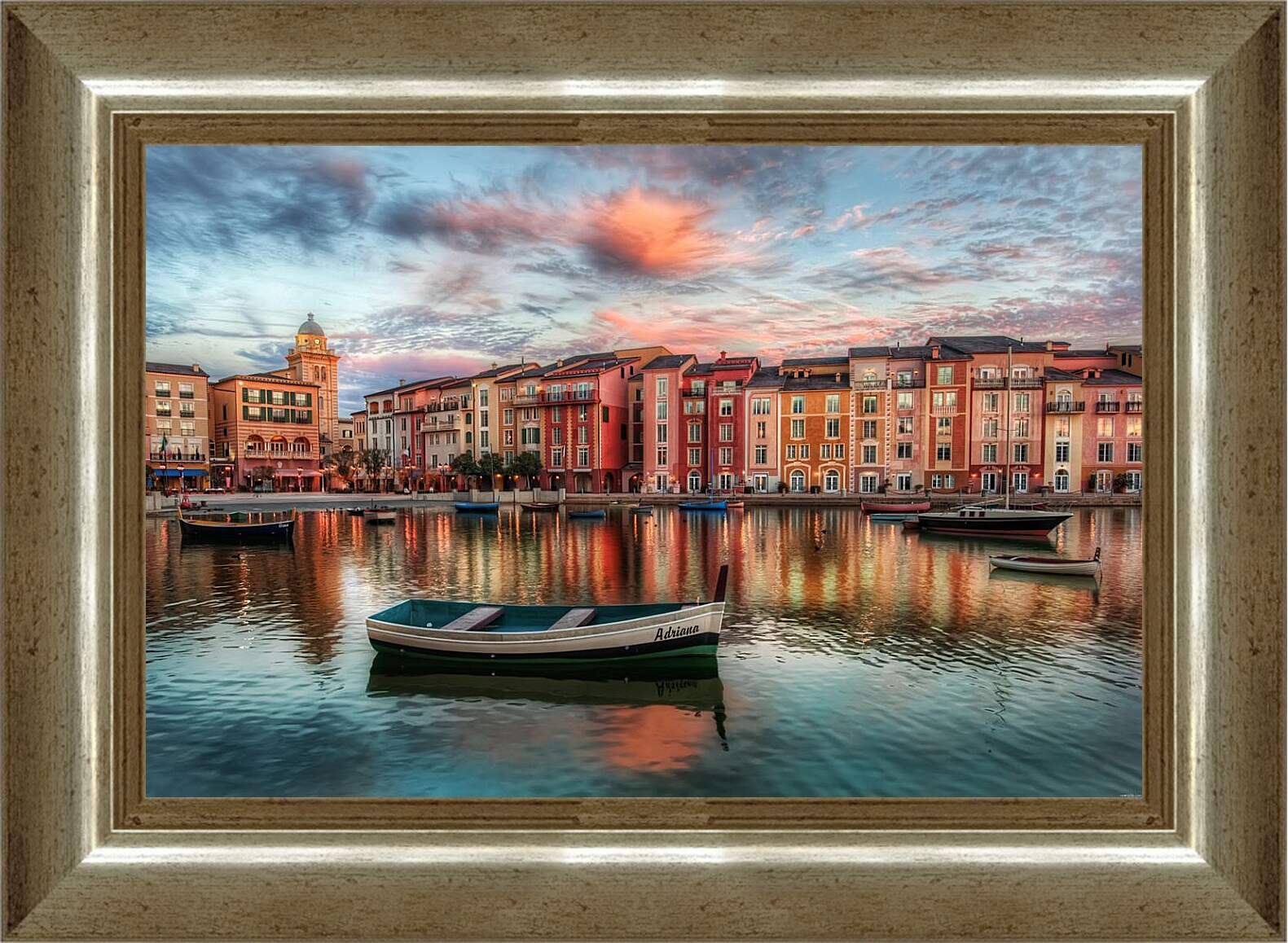 Картина в раме - Вечер Венеции