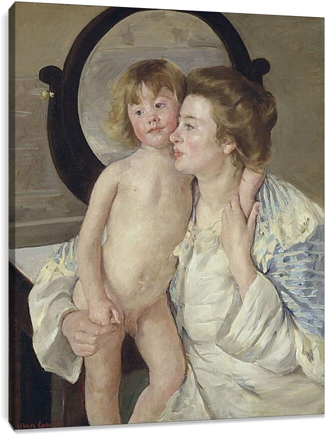 Постер и плакат - Мать и дитя (Овальное зеркало). Кэссетт (Кассатт) Мэри Стивенсон