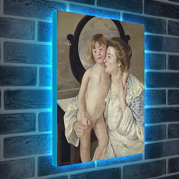 Лайтбокс световая панель - Мать и дитя (Овальное зеркало). Кэссетт (Кассатт) Мэри Стивенсон