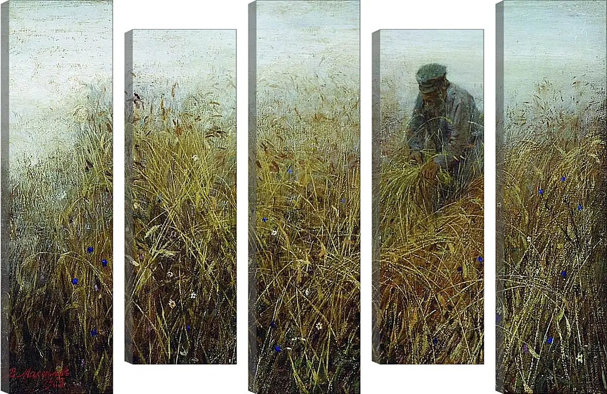 Модульная картина - Залом ржи. Максимов Василий Максимович