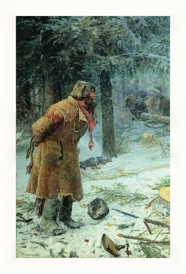 Картина в раме - Лесной сторож. Максимов Василий Максимович