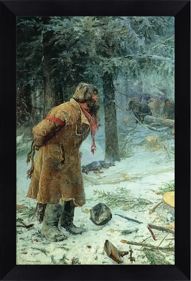 Картина в раме - Лесной сторож. Максимов Василий Максимович