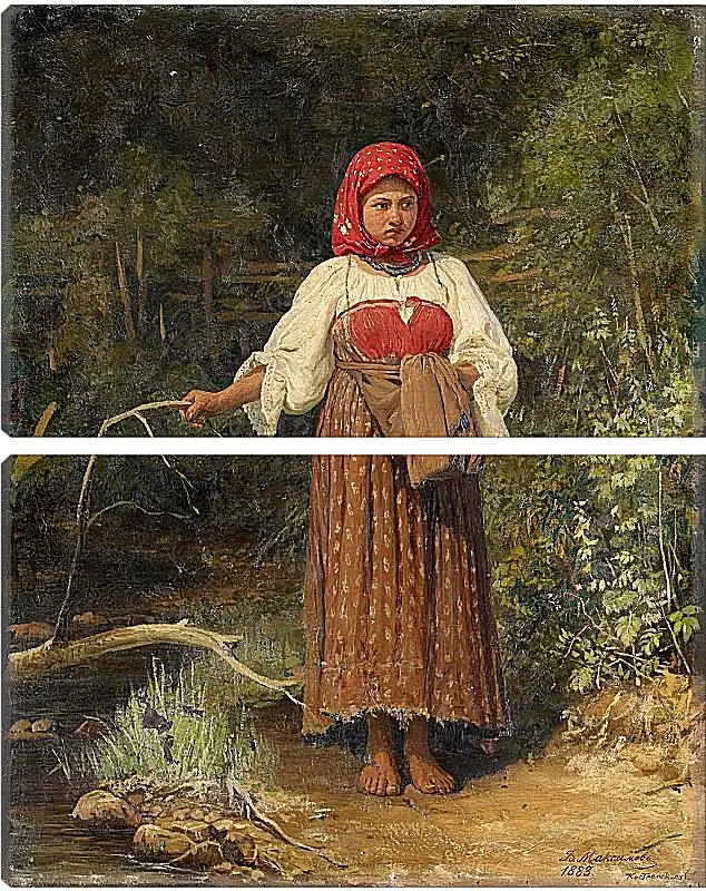 Модульная картина - Ферма девушка. Максимов Василий Максимович