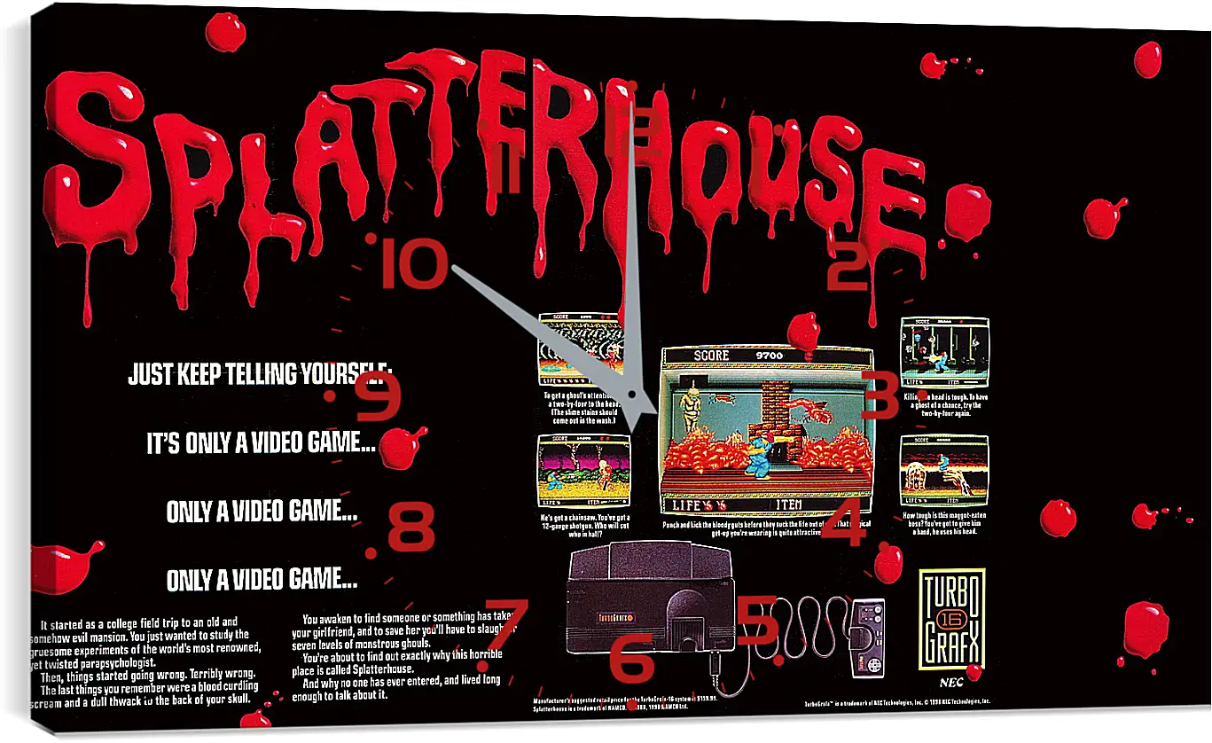 Часы картина - Splatterhouse 
