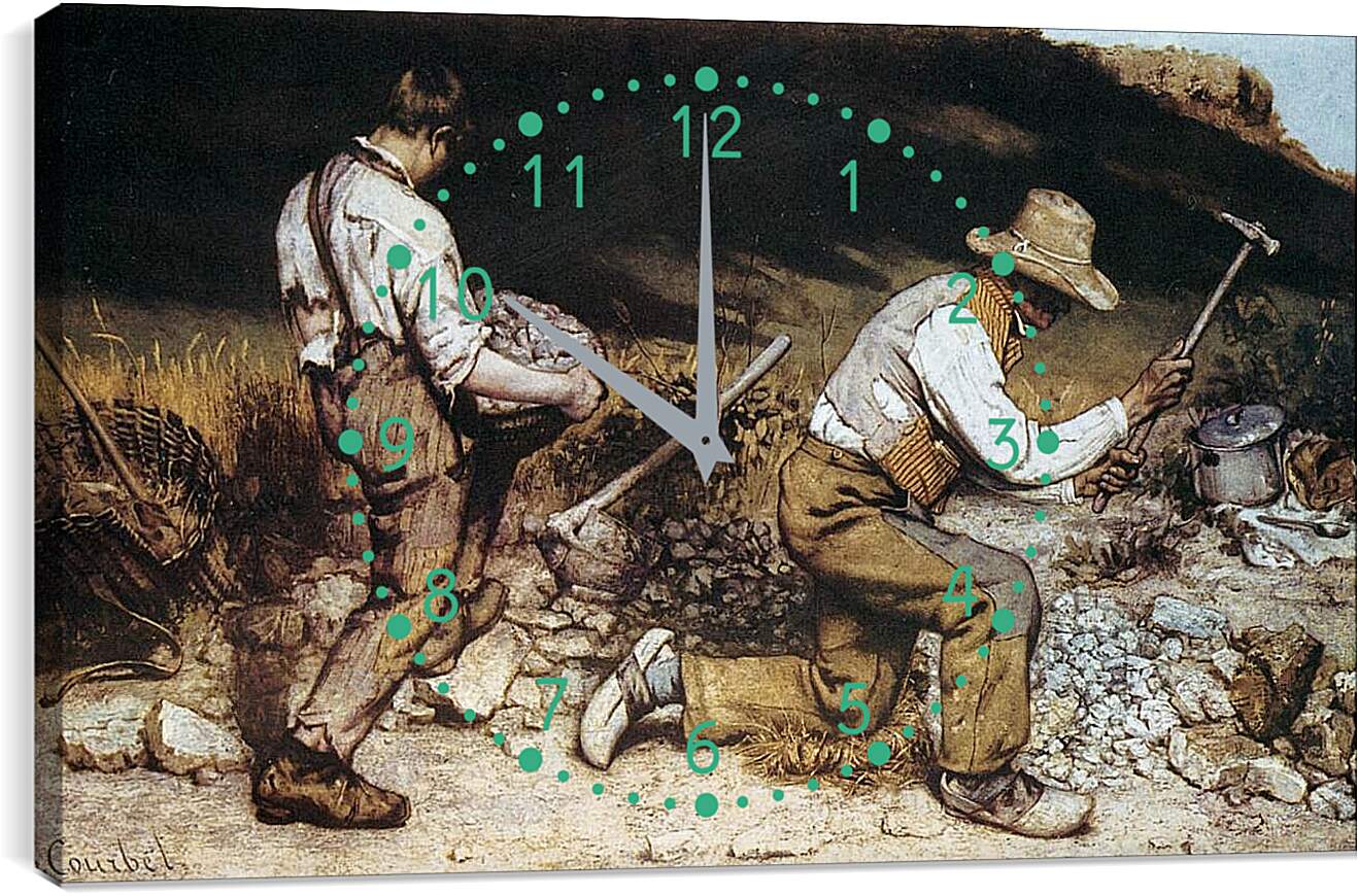 Часы картина - Дробильщики камня. Жан Дезире Гюстав Курбе