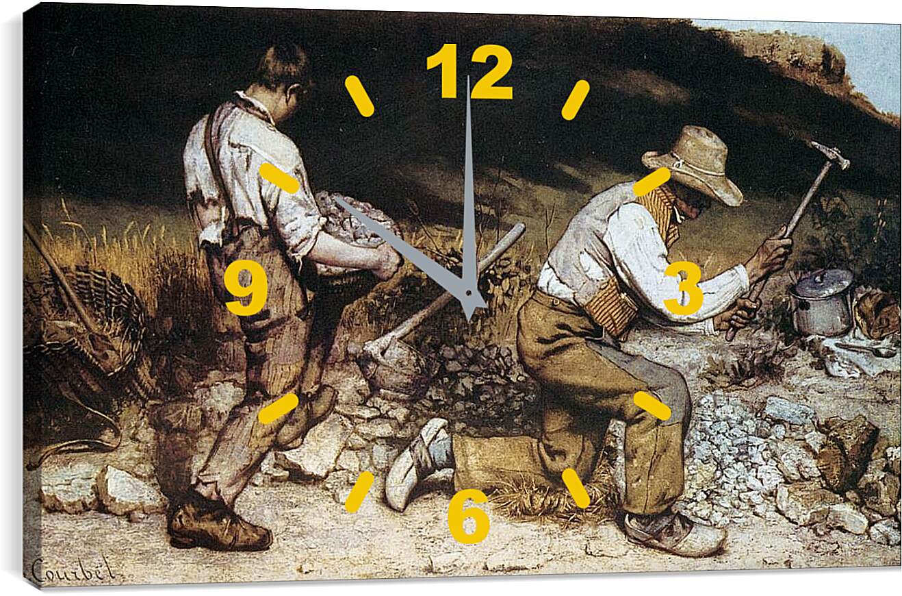 Часы картина - Дробильщики камня. Жан Дезире Гюстав Курбе