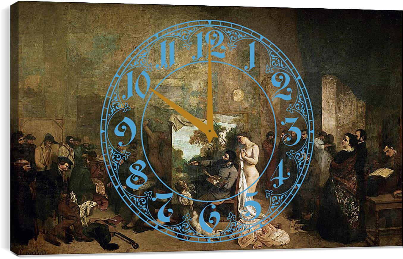 Часы картина - Мастерская художника. Жан Дезире Гюстав Курбе