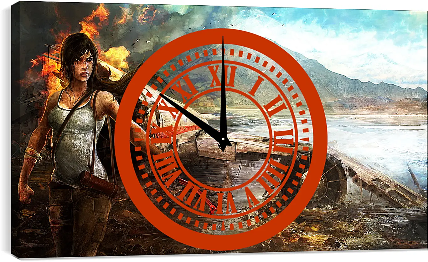 Часы картина - Tomb Raider