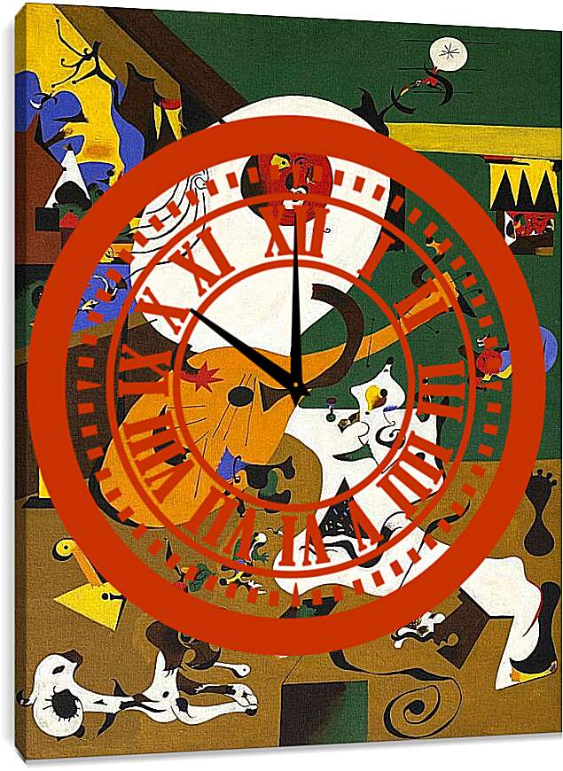 Часы картина - Голландский интерьер I. Миро Жоан