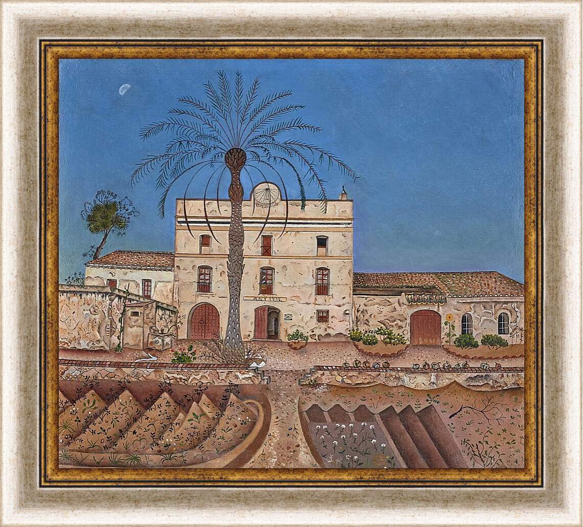 Картина в раме - Дом с пальмой. Миро Жоан