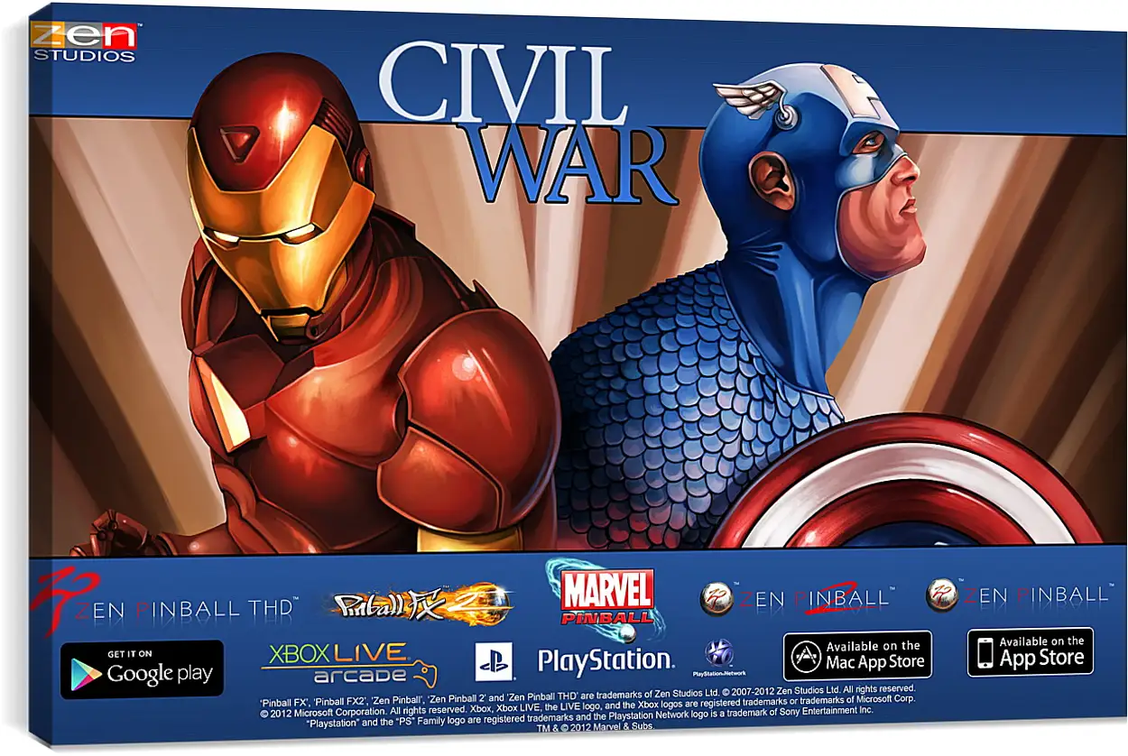 Постер и плакат - Marvel Pinball: Civil War
