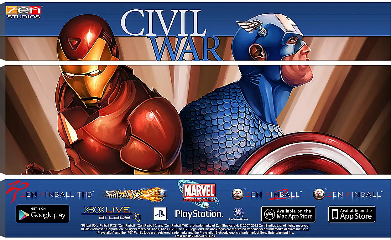 Модульная картина - Marvel Pinball: Civil War
