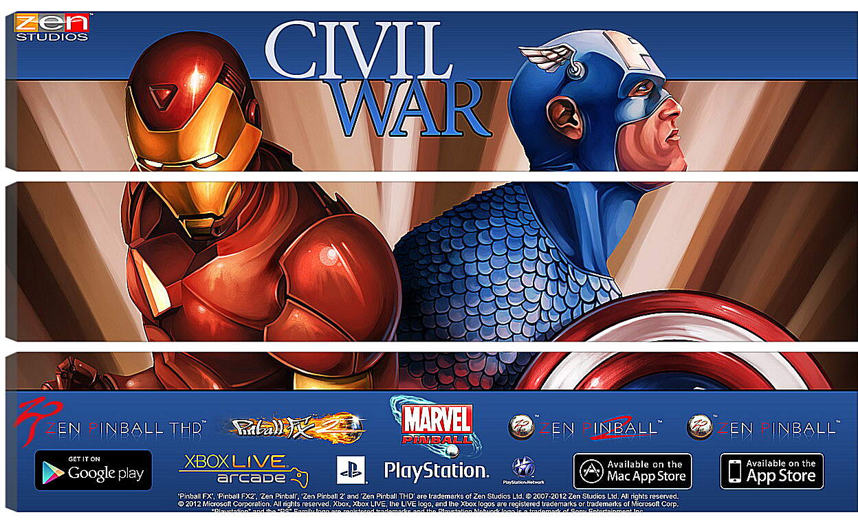 Модульная картина - Marvel Pinball: Civil War
