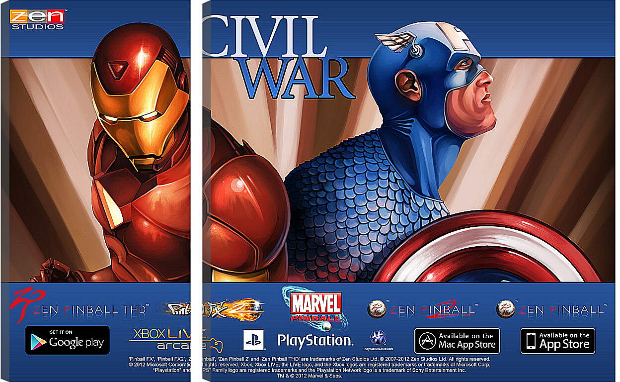 Модульная картина - Marvel Pinball: Civil War
