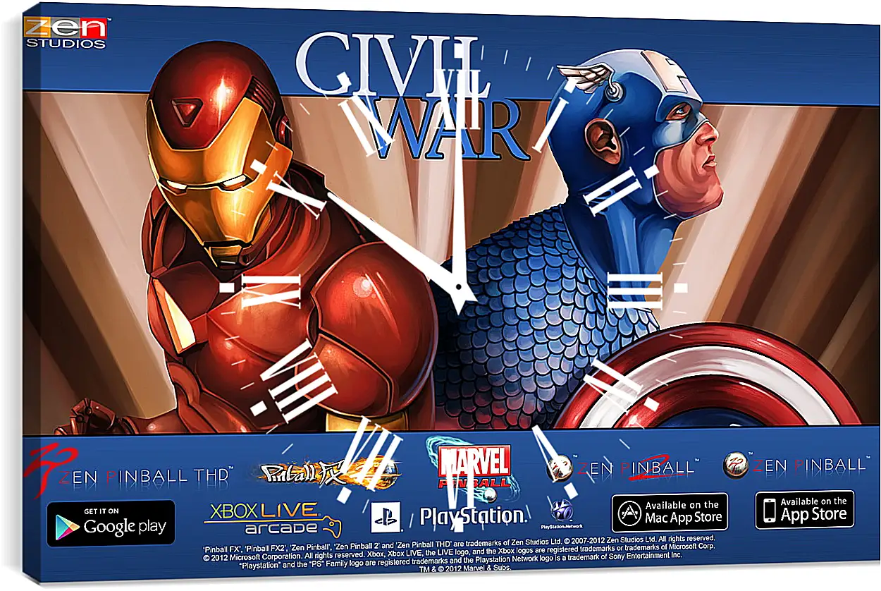 Часы картина - Marvel Pinball: Civil War
