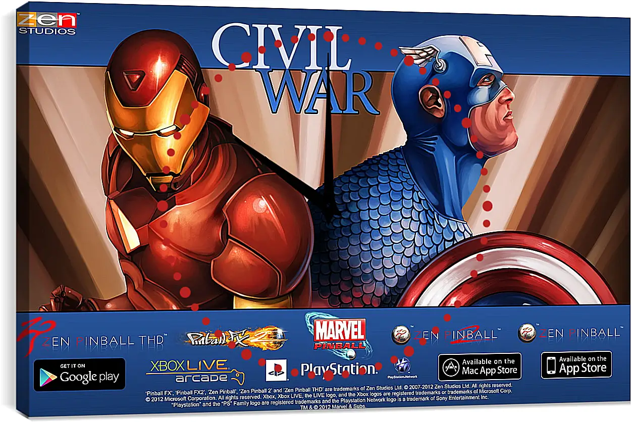 Часы картина - Marvel Pinball: Civil War
