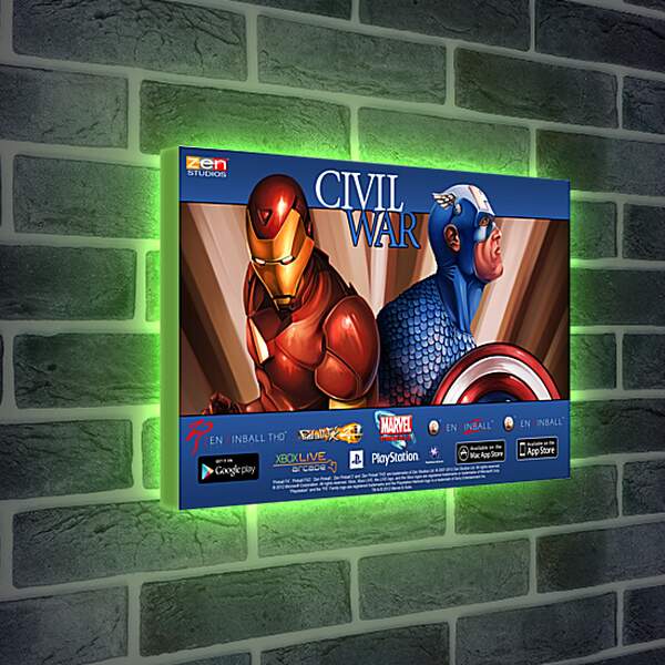 Лайтбокс световая панель - Marvel Pinball: Civil War

