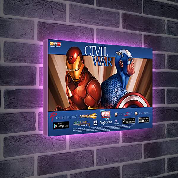 Лайтбокс световая панель - Marvel Pinball: Civil War
