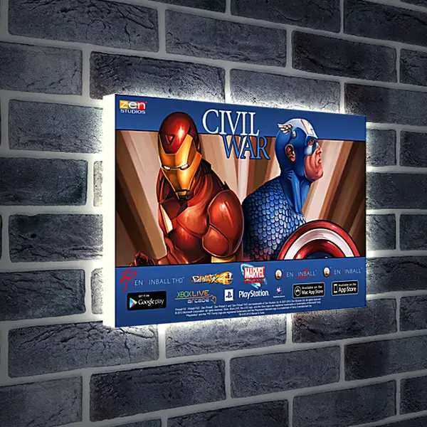 Лайтбокс световая панель - Marvel Pinball: Civil War
