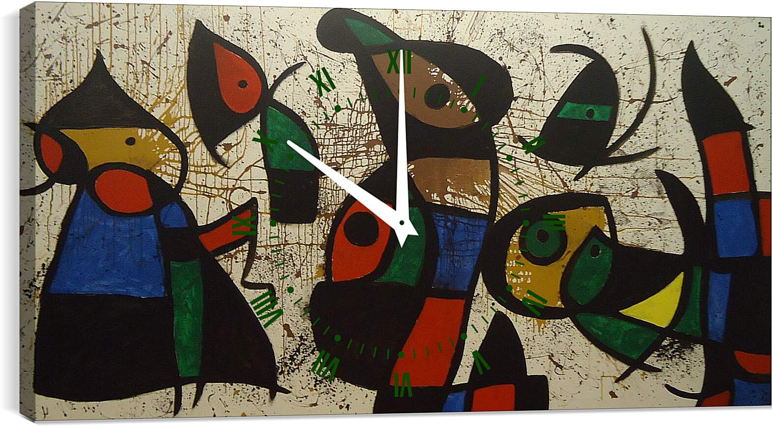 Часы картина - Символ птицы. Миро Жоан
