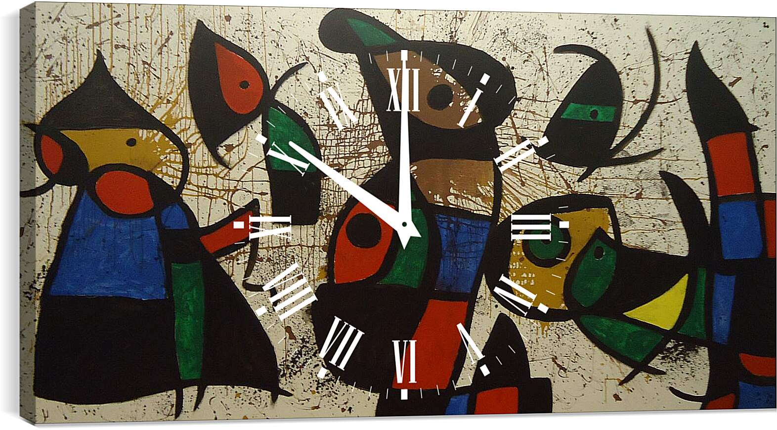 Часы картина - Символ птицы. Миро Жоан