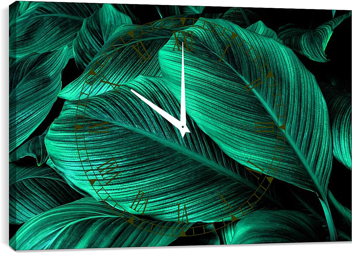 Часы картина - Лист пальмы