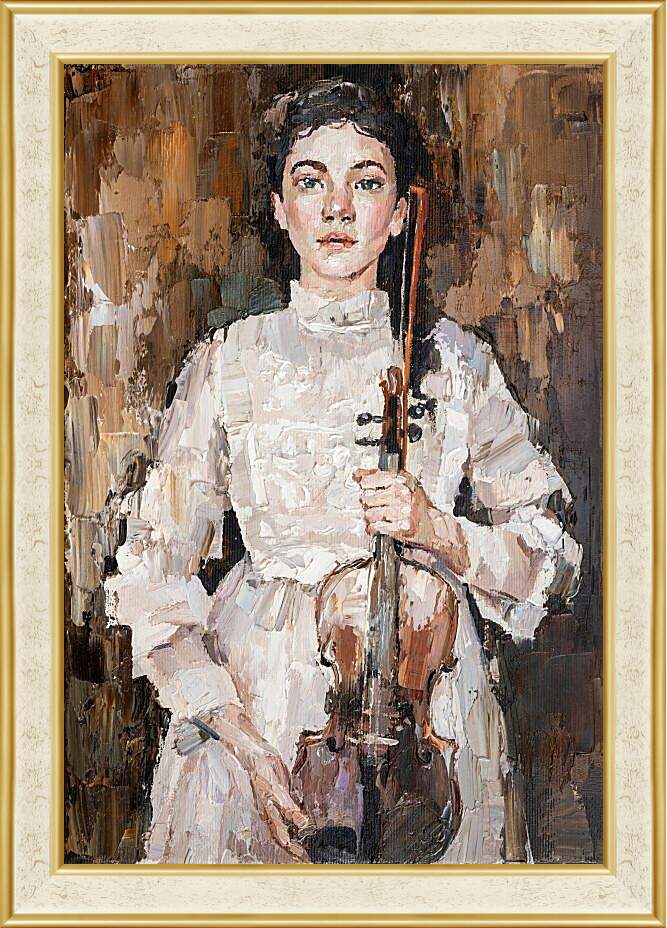 Картина в раме - Девочка со скрипкой