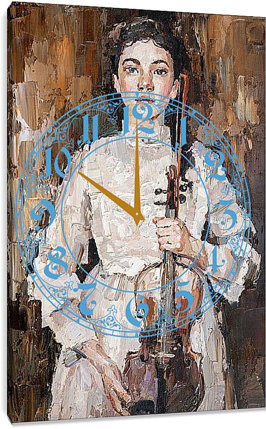 Часы картина - Девочка со скрипкой