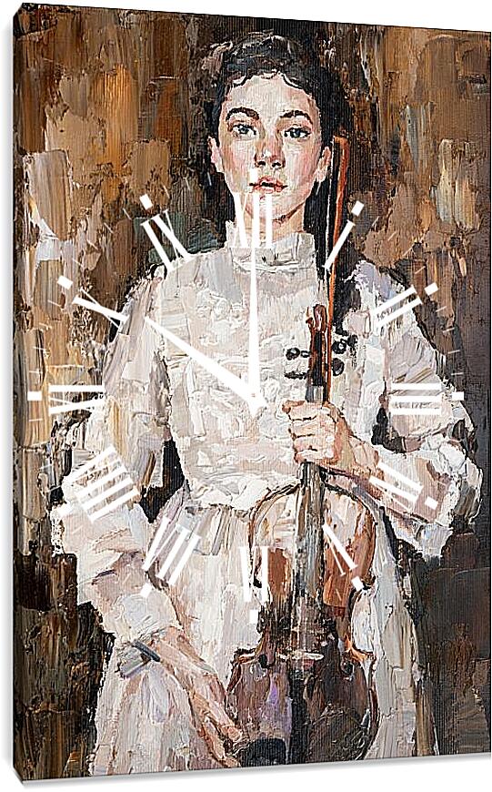 Часы картина - Девочка со скрипкой