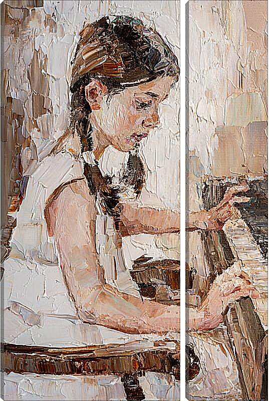 Модульная картина - Девочка и рояль