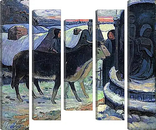 Модульная картина - Christmas Night (The Blessing of the Oxen). Поль Гоген